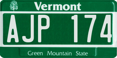 VT license plate AJP174