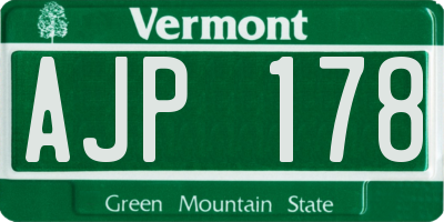VT license plate AJP178