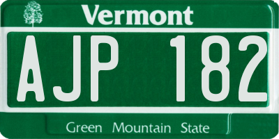 VT license plate AJP182