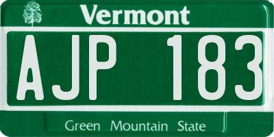 VT license plate AJP183