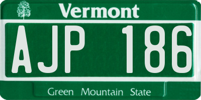VT license plate AJP186