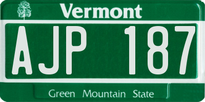 VT license plate AJP187