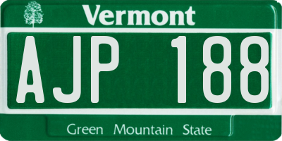 VT license plate AJP188