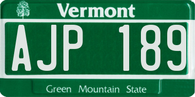 VT license plate AJP189