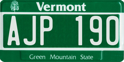 VT license plate AJP190