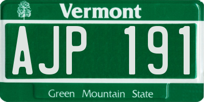 VT license plate AJP191