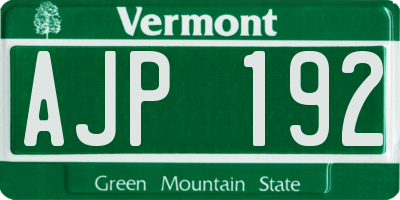 VT license plate AJP192