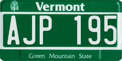 VT license plate AJP195