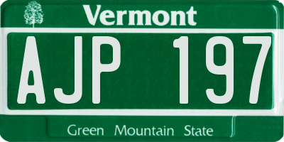 VT license plate AJP197