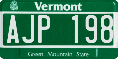 VT license plate AJP198