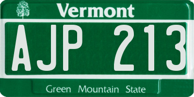 VT license plate AJP213