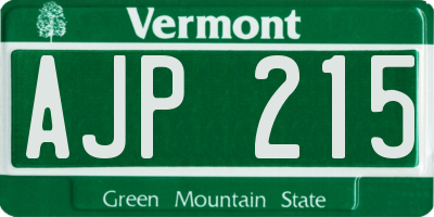 VT license plate AJP215