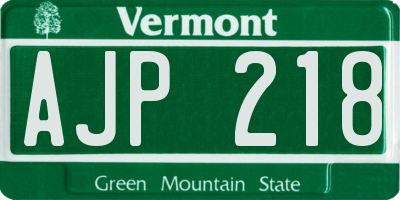 VT license plate AJP218