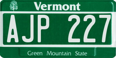 VT license plate AJP227