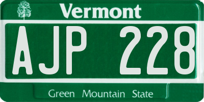 VT license plate AJP228