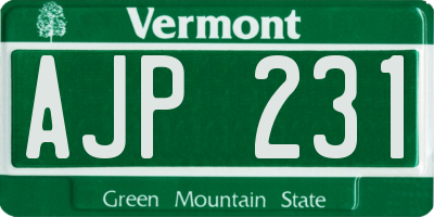VT license plate AJP231