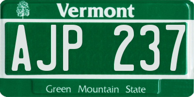 VT license plate AJP237