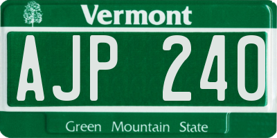 VT license plate AJP240