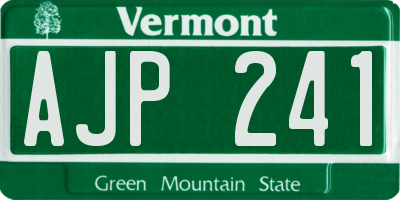 VT license plate AJP241