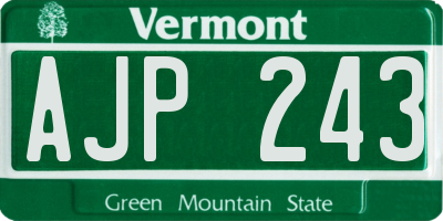 VT license plate AJP243