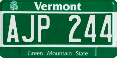 VT license plate AJP244