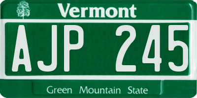 VT license plate AJP245