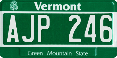 VT license plate AJP246