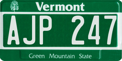 VT license plate AJP247