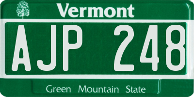 VT license plate AJP248