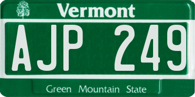 VT license plate AJP249