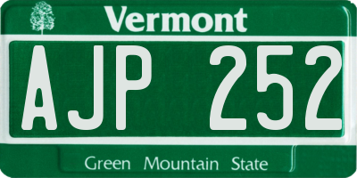 VT license plate AJP252