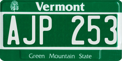 VT license plate AJP253