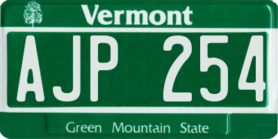 VT license plate AJP254