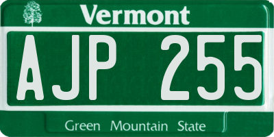 VT license plate AJP255