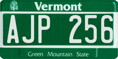 VT license plate AJP256