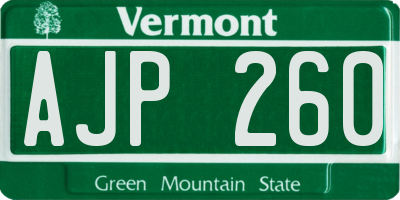 VT license plate AJP260