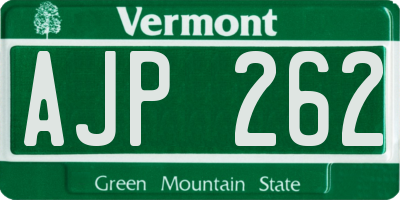 VT license plate AJP262