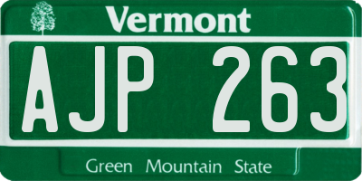 VT license plate AJP263