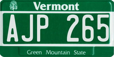 VT license plate AJP265