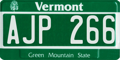 VT license plate AJP266