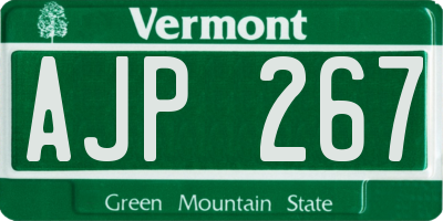 VT license plate AJP267