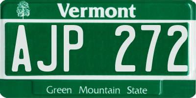 VT license plate AJP272