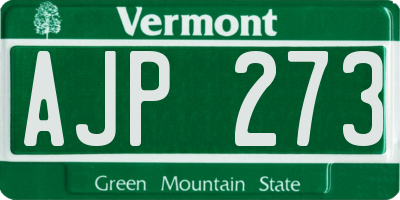 VT license plate AJP273