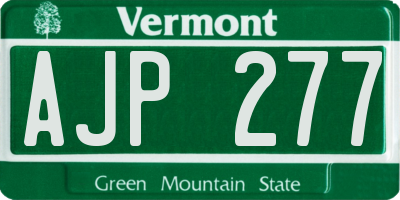 VT license plate AJP277