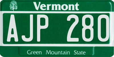 VT license plate AJP280
