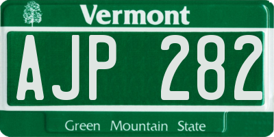 VT license plate AJP282