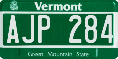 VT license plate AJP284