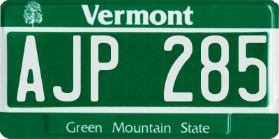 VT license plate AJP285