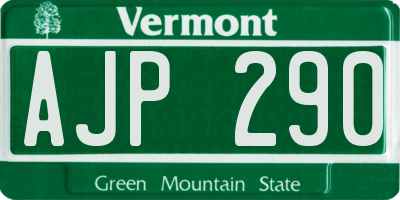 VT license plate AJP290