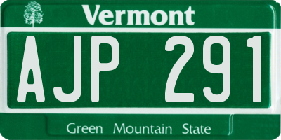 VT license plate AJP291